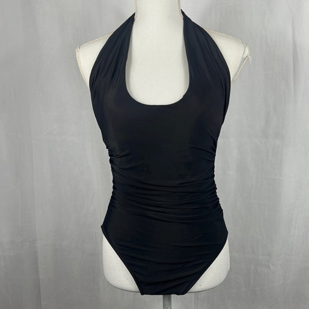 Miraclesuit Black Halter One Piece Swimsuits. Gem